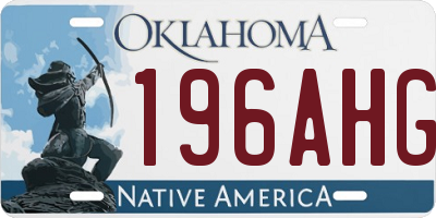 OK license plate 196AHG