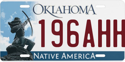 OK license plate 196AHH