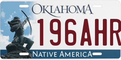 OK license plate 196AHR