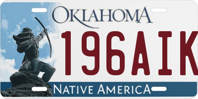 OK license plate 196AIK