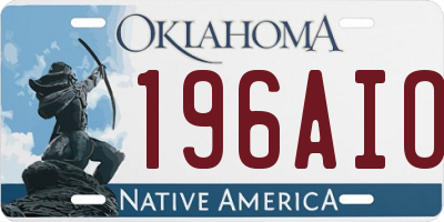 OK license plate 196AIO