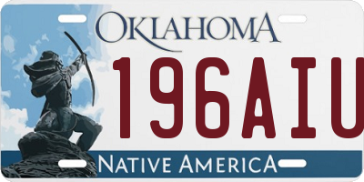 OK license plate 196AIU