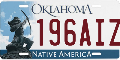 OK license plate 196AIZ