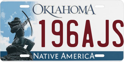 OK license plate 196AJS