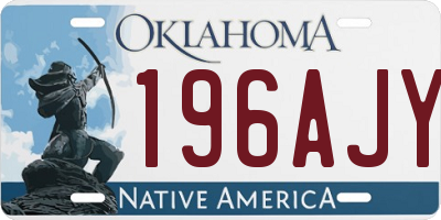 OK license plate 196AJY