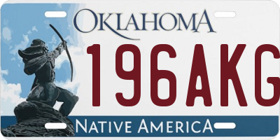 OK license plate 196AKG