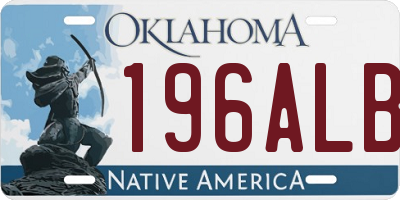 OK license plate 196ALB