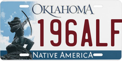 OK license plate 196ALF