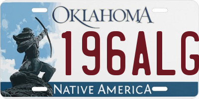 OK license plate 196ALG
