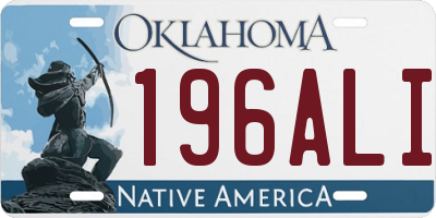 OK license plate 196ALI
