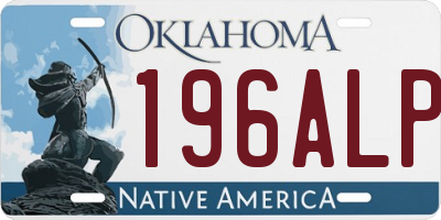 OK license plate 196ALP