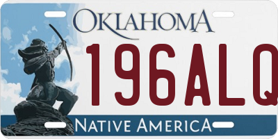OK license plate 196ALQ