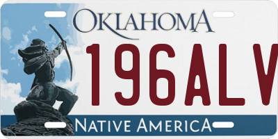 OK license plate 196ALV