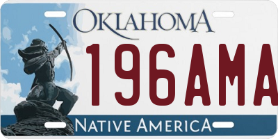 OK license plate 196AMA
