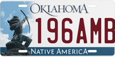 OK license plate 196AMB
