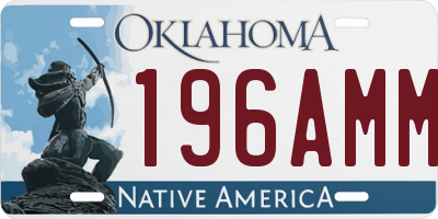 OK license plate 196AMM