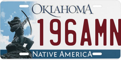 OK license plate 196AMN