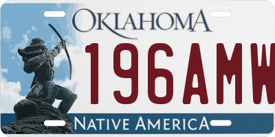 OK license plate 196AMW