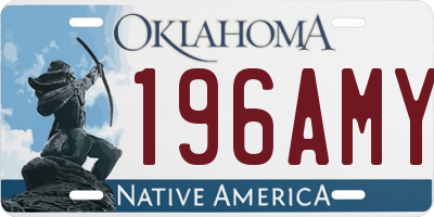 OK license plate 196AMY