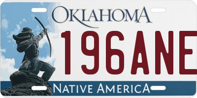 OK license plate 196ANE