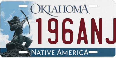 OK license plate 196ANJ