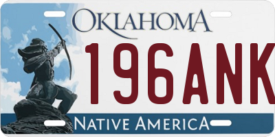 OK license plate 196ANK
