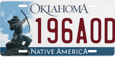OK license plate 196AOD