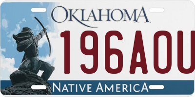 OK license plate 196AOU