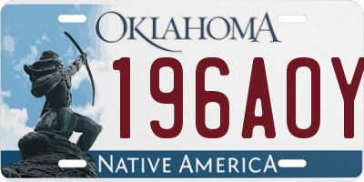 OK license plate 196AOY