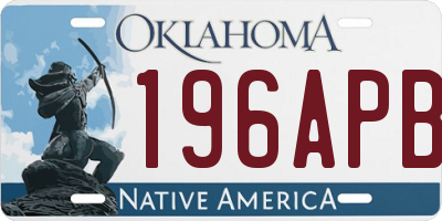 OK license plate 196APB
