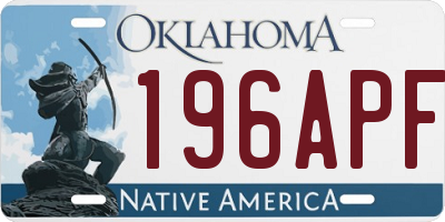 OK license plate 196APF