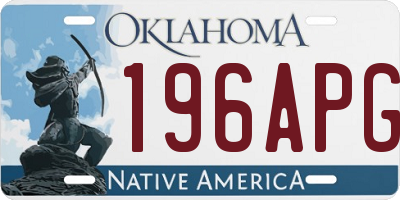 OK license plate 196APG