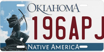 OK license plate 196APJ