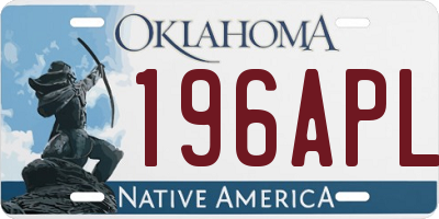 OK license plate 196APL