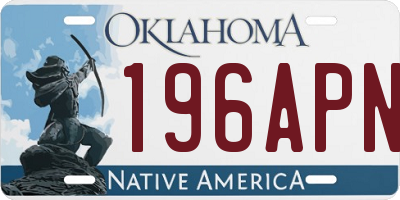 OK license plate 196APN