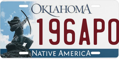 OK license plate 196APO