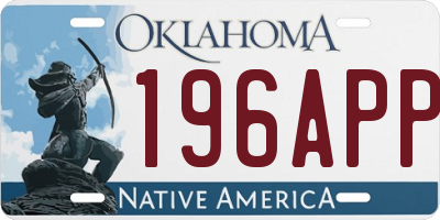 OK license plate 196APP