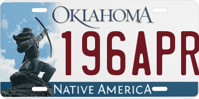 OK license plate 196APR