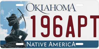 OK license plate 196APT