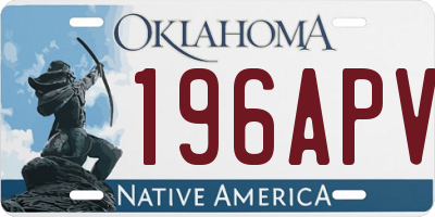 OK license plate 196APV