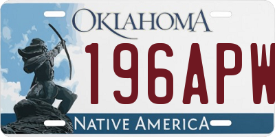 OK license plate 196APW
