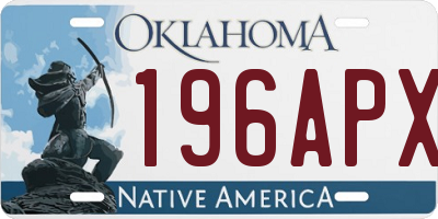 OK license plate 196APX