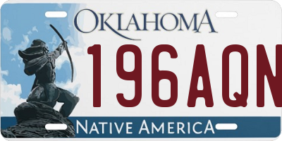 OK license plate 196AQN