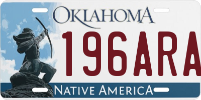 OK license plate 196ARA