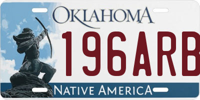 OK license plate 196ARB