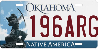 OK license plate 196ARG