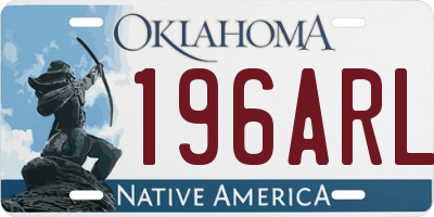 OK license plate 196ARL