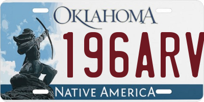 OK license plate 196ARV