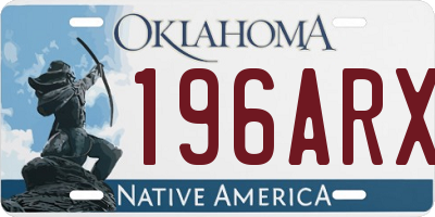 OK license plate 196ARX