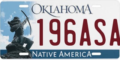 OK license plate 196ASA